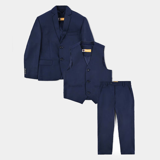 Boys Cotton Twill 3 Piece suit - Royal Blue