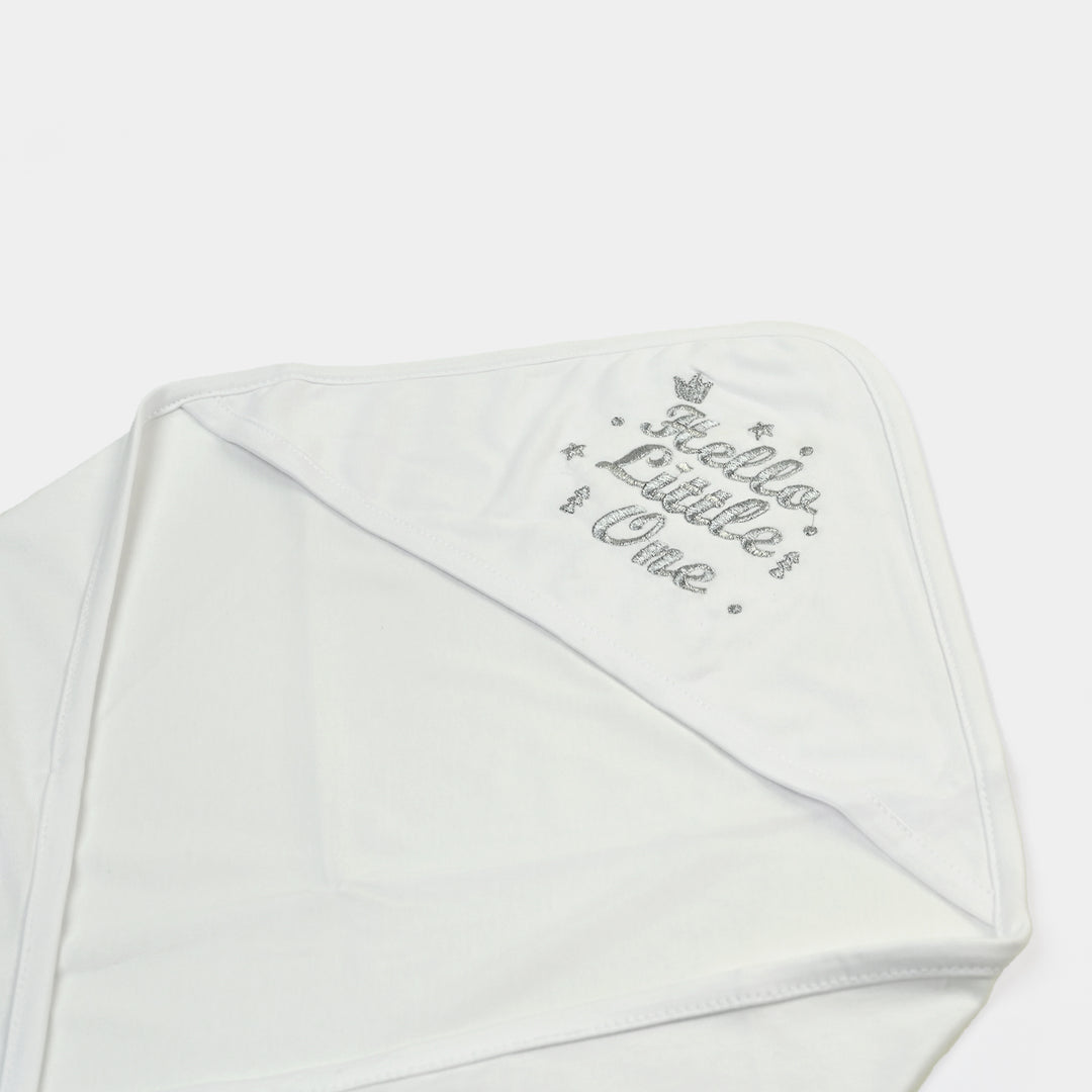 BABY WRAPPING SHEET | HELLO LITTLLE ONE-WHITE SILVER 1872