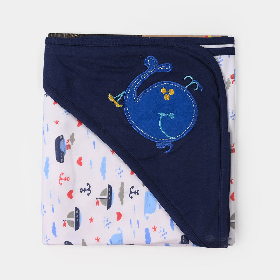 BABY WRAPPING SHEET | NAVY FISH H053
