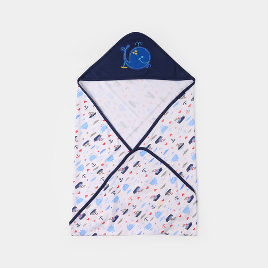 BABY WRAPPING SHEET | NAVY FISH H053