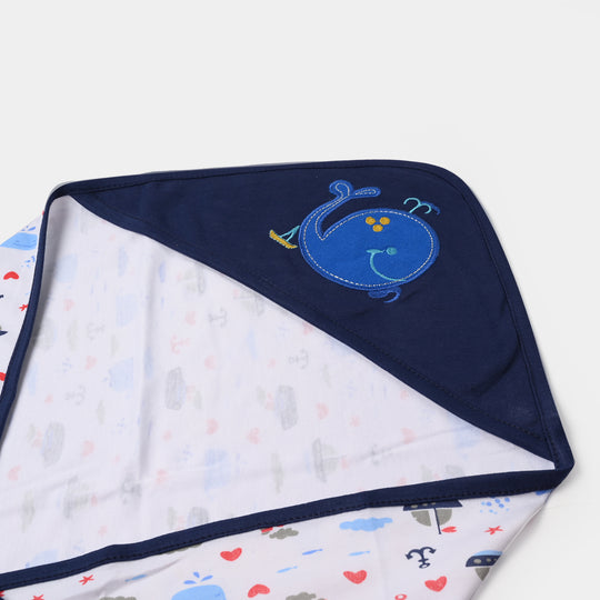 BABY WRAPPING SHEET | NAVY FISH H053