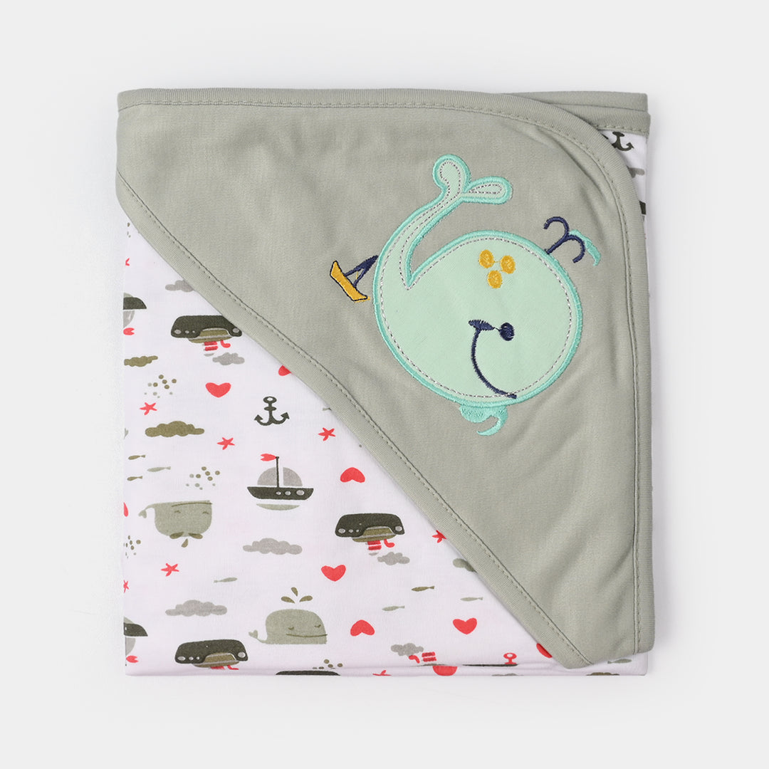 BABY WRAPPING SHEET | GREEN FISH H053
