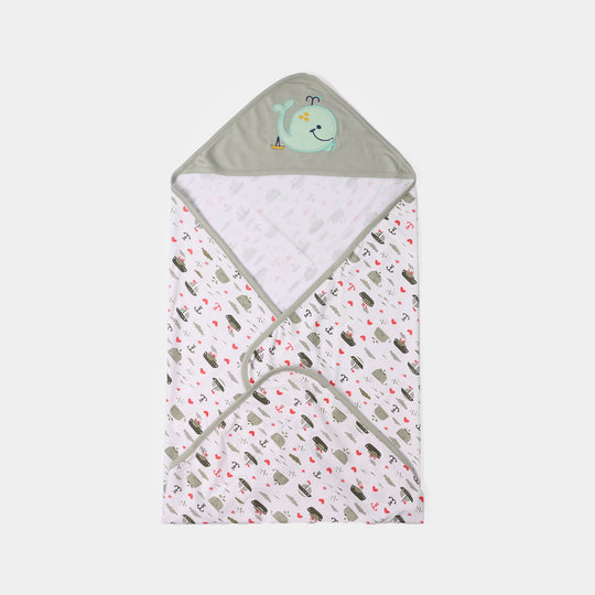 BABY WRAPPING SHEET | GREEN FISH H053