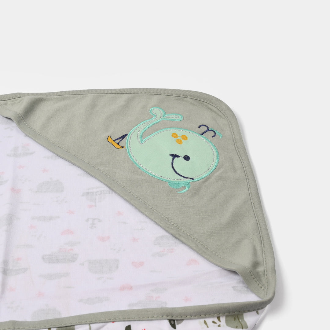 BABY WRAPPING SHEET | GREEN FISH H053