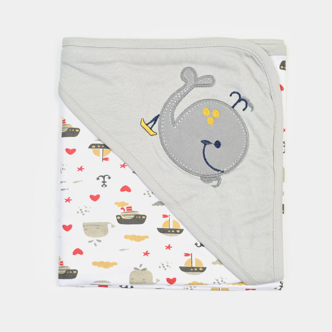BABY WRAPPING SHEET | L.Grey FISH H053
