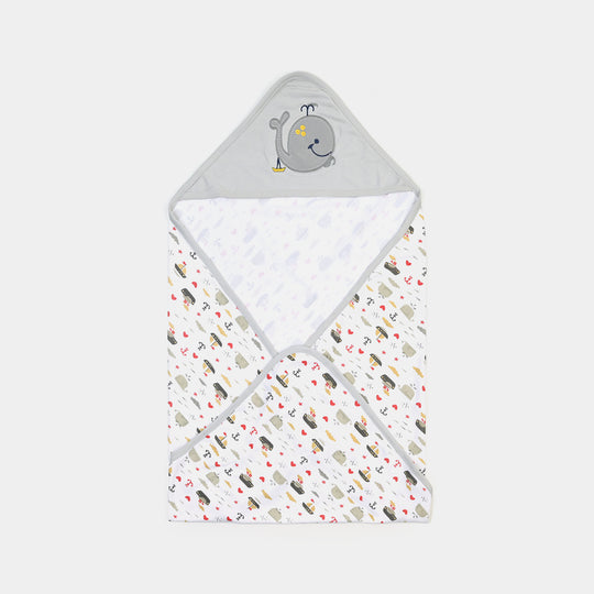 BABY WRAPPING SHEET | L.Grey FISH H053