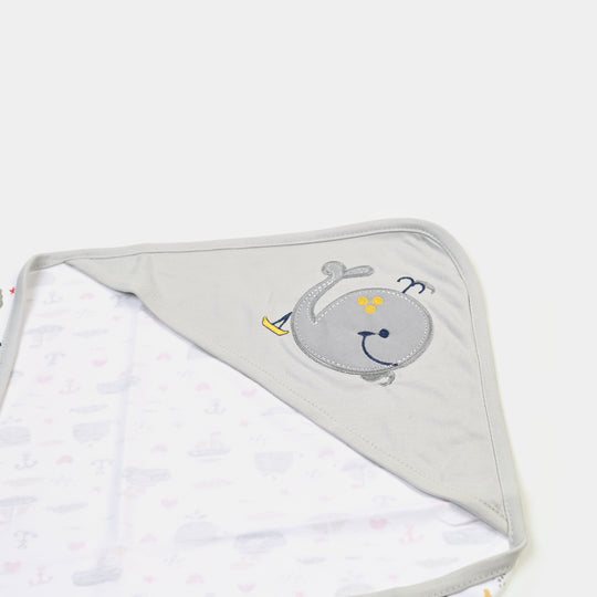 BABY WRAPPING SHEET | L.Grey FISH H053