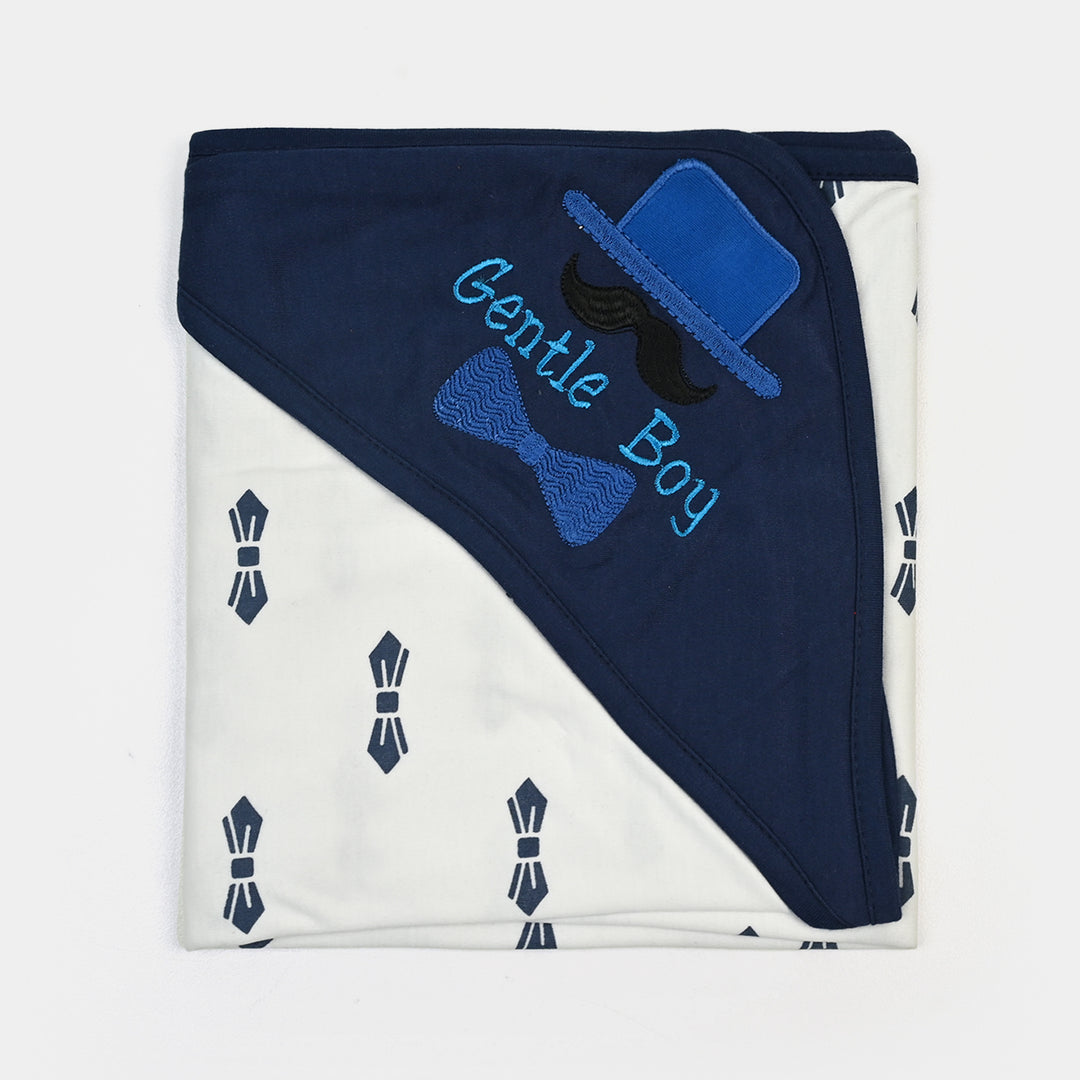 BABY WRAPPING SHEET | NAVY BOW H053