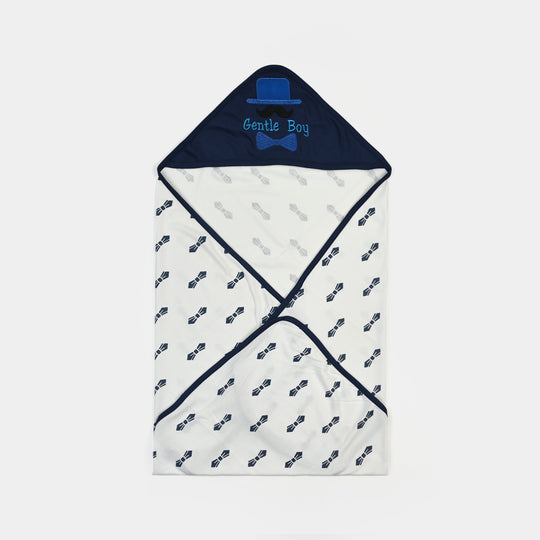 BABY WRAPPING SHEET | NAVY BOW H053