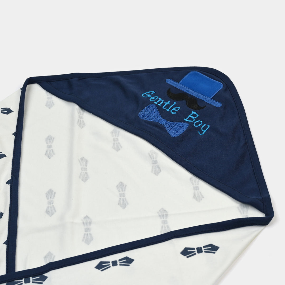 BABY WRAPPING SHEET | NAVY BOW H053