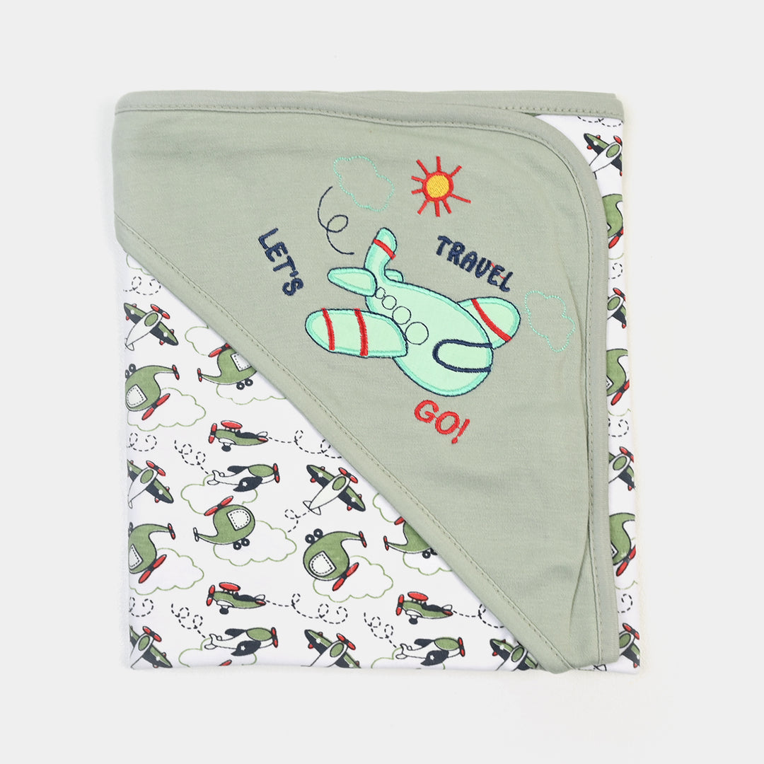 BABY WRAPPING SHEET | GREEN PLANE H053
