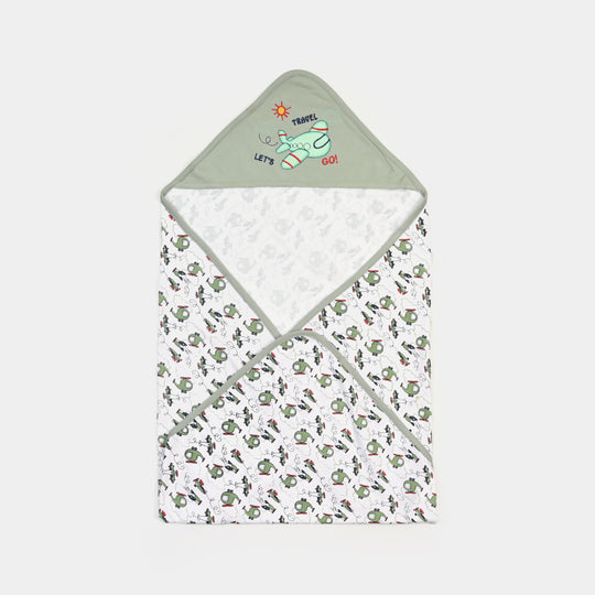 BABY WRAPPING SHEET | GREEN PLANE H053