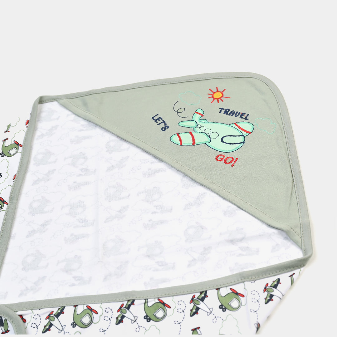 BABY WRAPPING SHEET | GREEN PLANE H053