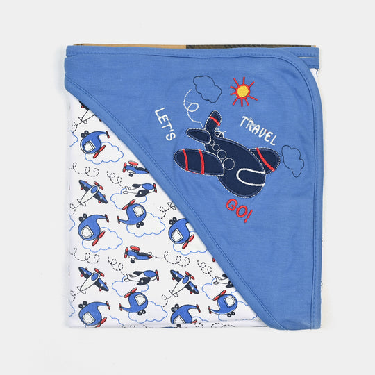 BABY WRAPPING SHEET | ROYAL BLUE PLANE H053