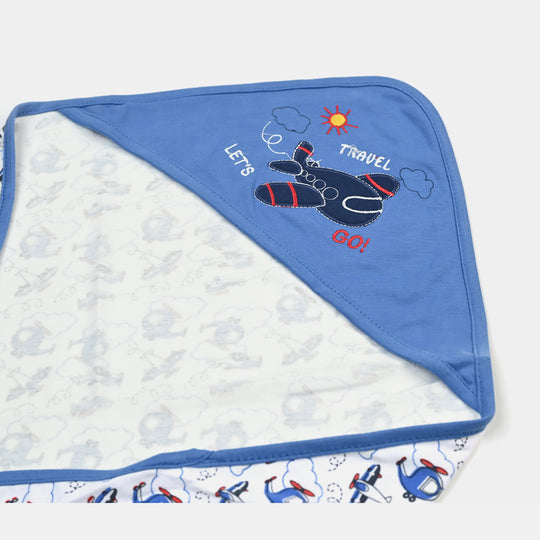 BABY WRAPPING SHEET | ROYAL BLUE PLANE H053