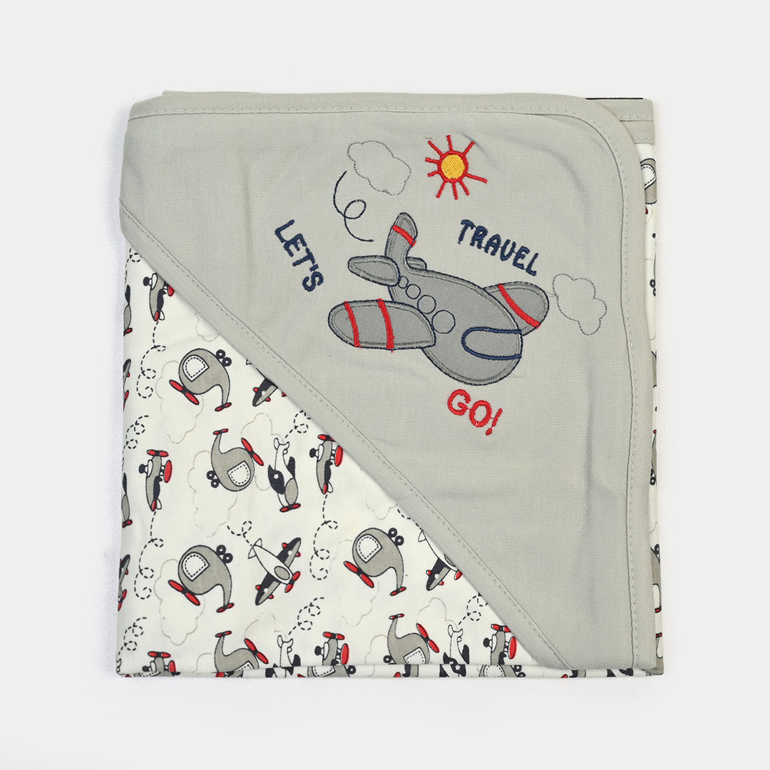 BABY WRAPPING SHEET | L.Grey PLANE H053