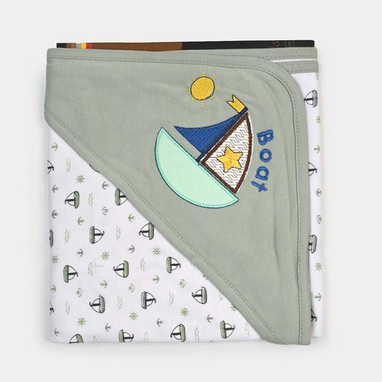 BABY WRAPPING SHEET | GREEN SHIP H053