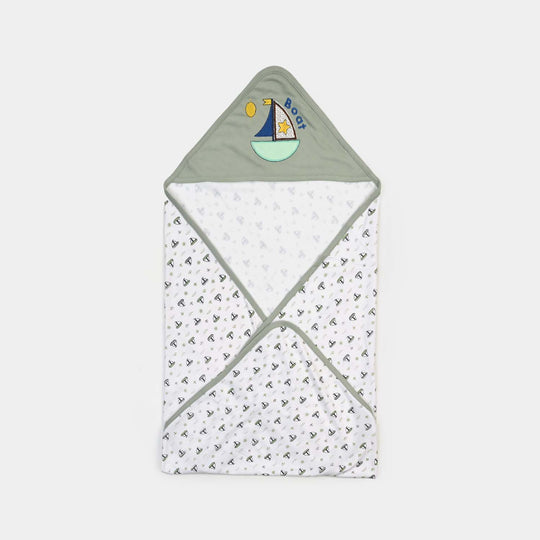 BABY WRAPPING SHEET | GREEN SHIP H053