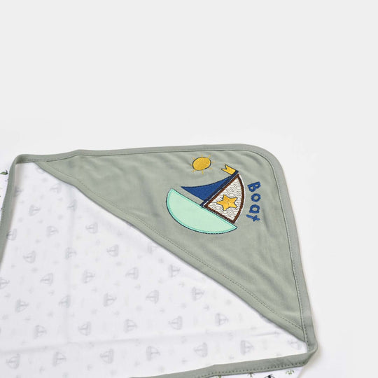 BABY WRAPPING SHEET | GREEN SHIP H053