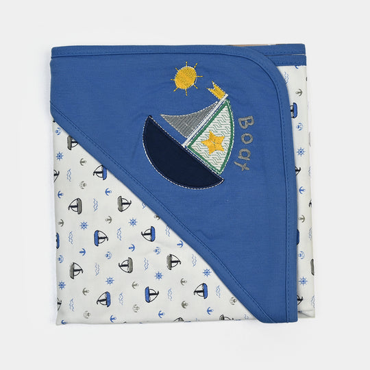 BABY WRAPPING SHEET | ROYAL BLUE SHIP H053