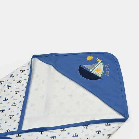 BABY WRAPPING SHEET | ROYAL BLUE SHIP H053