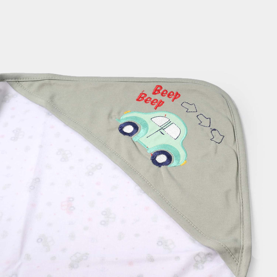BABY WRAPPING SHEET | GREEN CAR H053