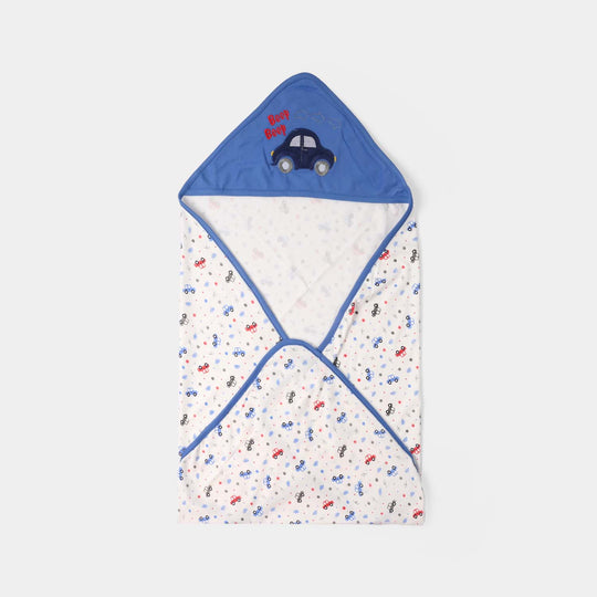 BABY WRAPPING SHEET | ROYAL BLUE CAR H053