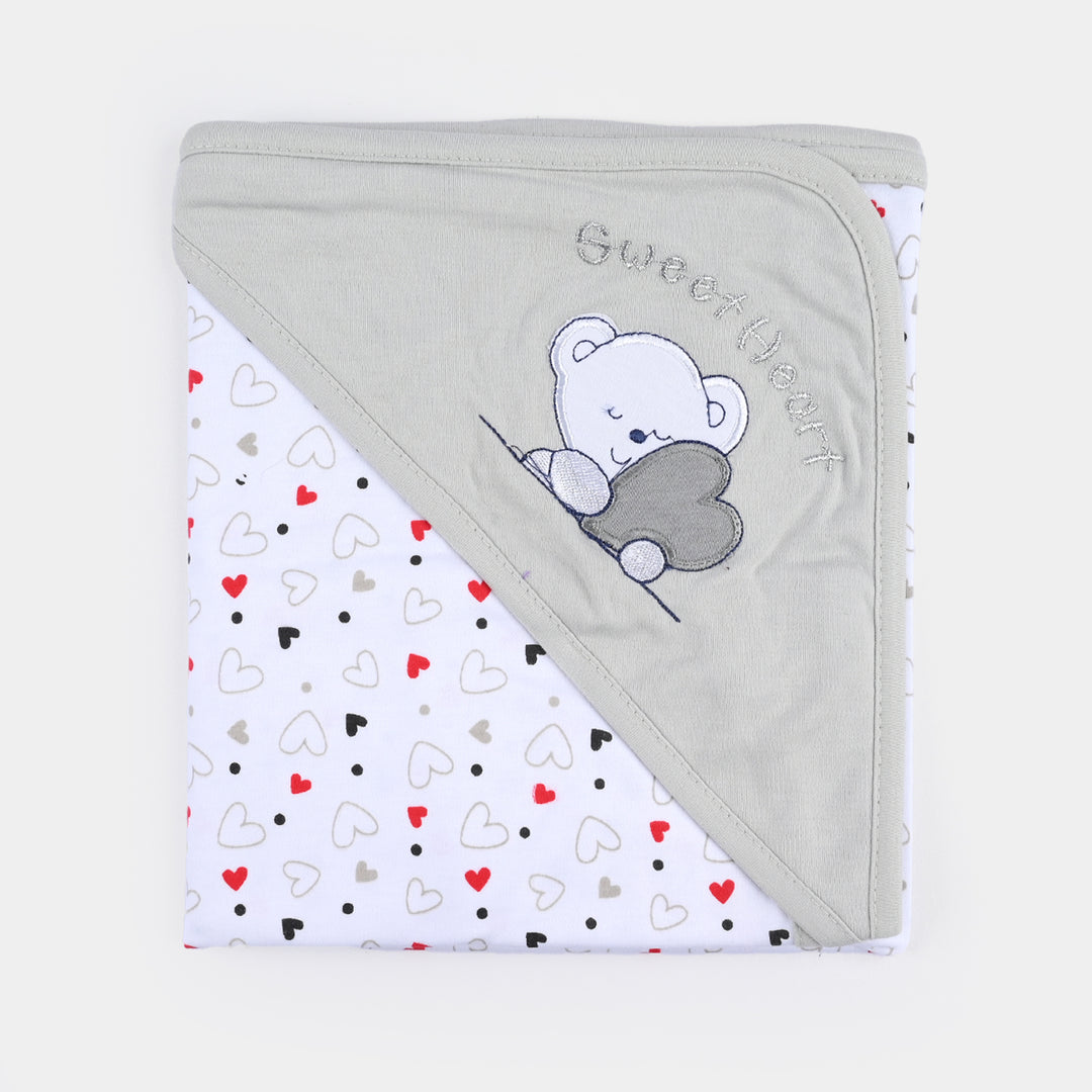 BABY WRAPPING SHEET | Grey HEART H053