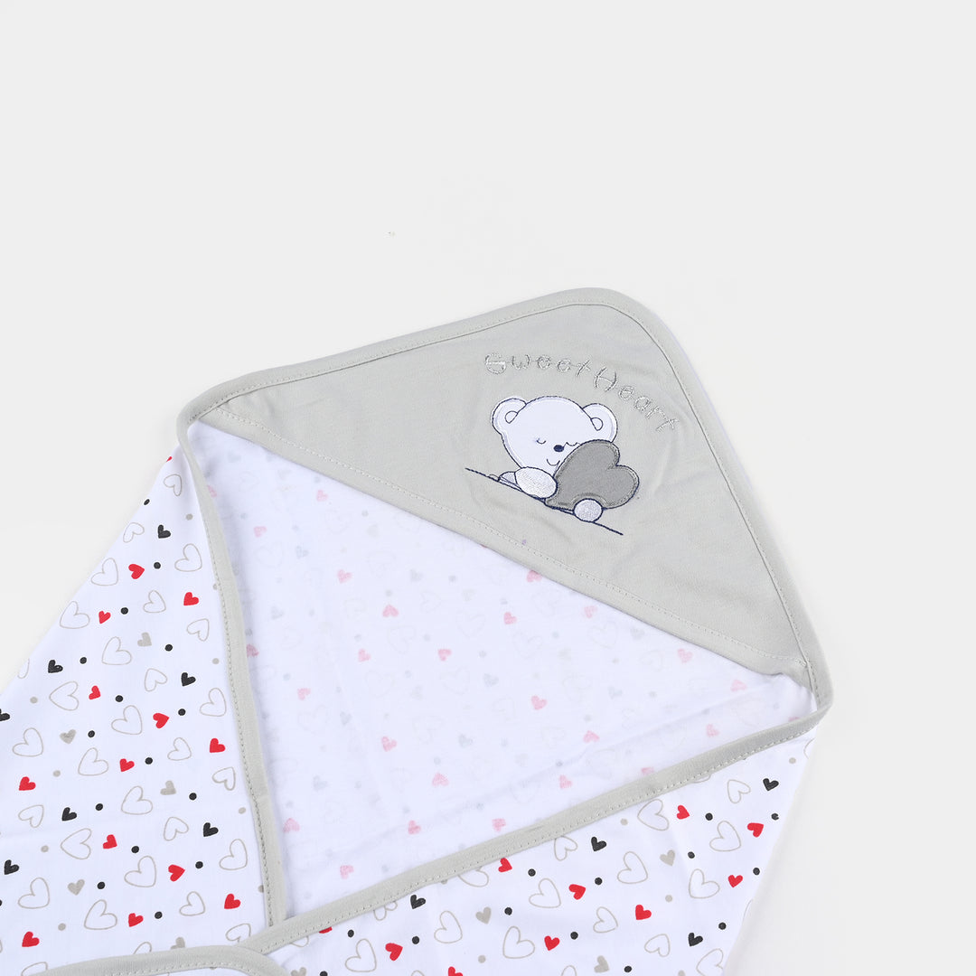 BABY WRAPPING SHEET | Grey HEART H053