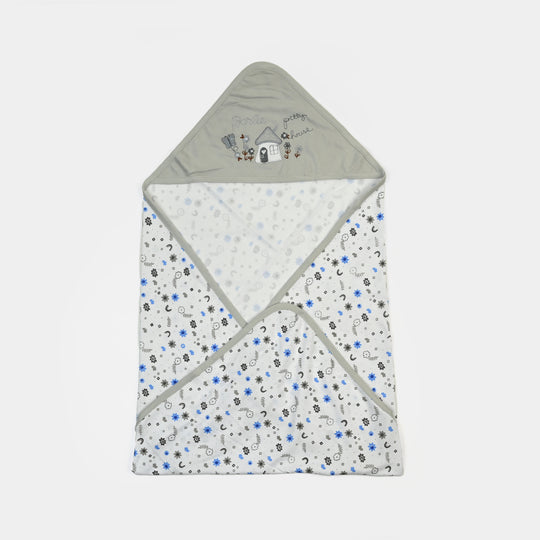 BABY WRAPPING SHEET | Grey FLOWER H053