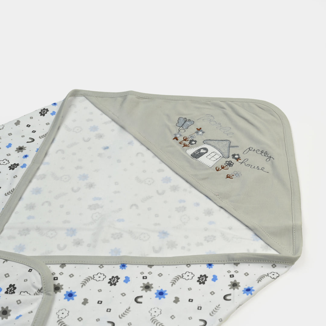 BABY WRAPPING SHEET | Grey FLOWER H053