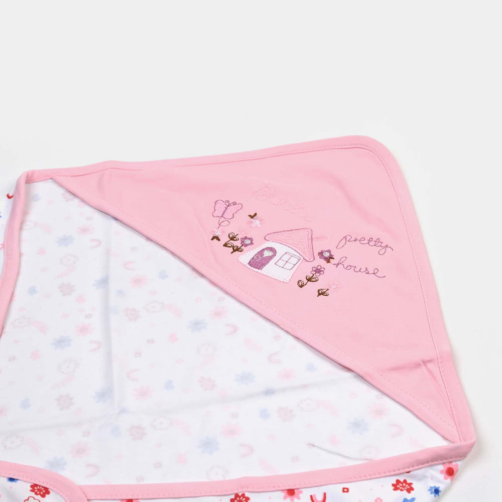 BABY WRAPPING SHEET | L.PINK FLOWER H053