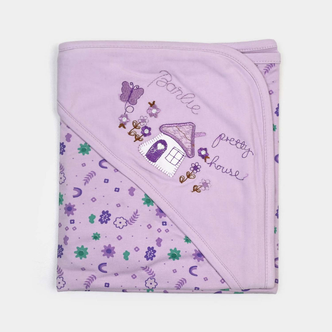 BABY WRAPPING SHEET | D.PURPLE FLOWER H053