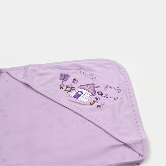 BABY WRAPPING SHEET | D.PURPLE FLOWER H053
