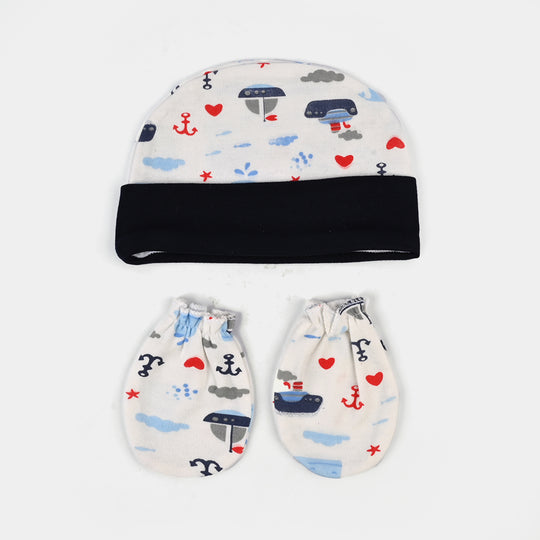 Baby Swaddle with Cap & Mittens Set