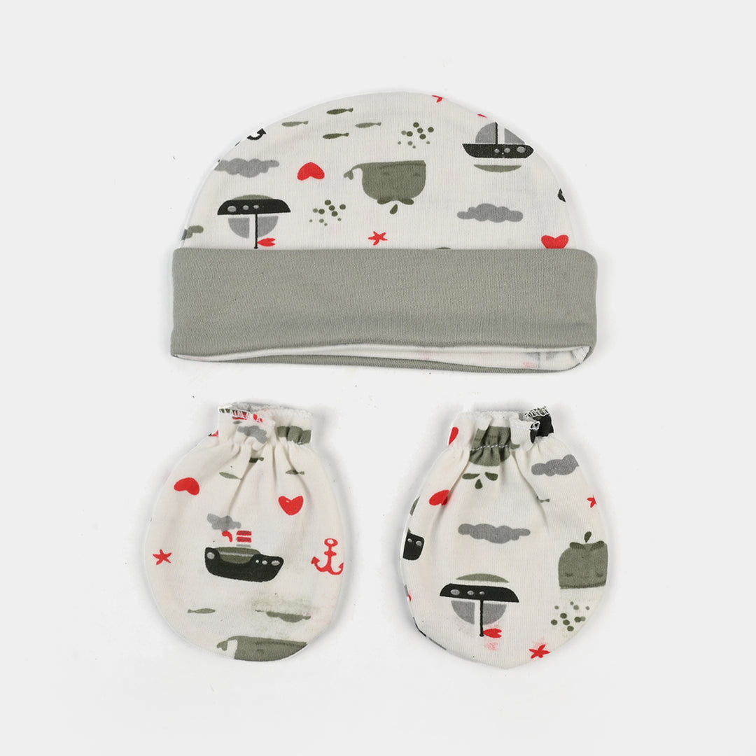 Baby Swaddle with Cap & Mittens Set
