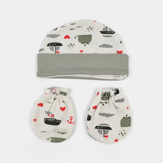 Baby Swaddle with Cap & Mittens Set