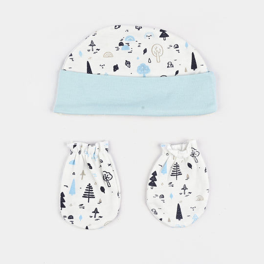 Baby Swaddle with Cap & Mittens Set