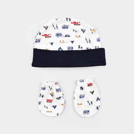 Baby Swaddle with Cap & Mittens Set