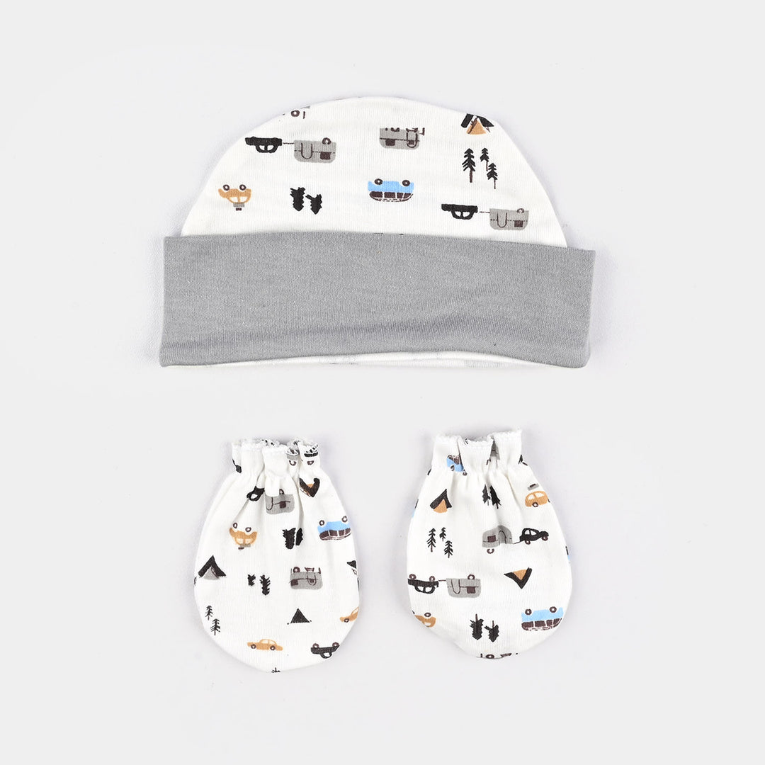 Baby Swaddle with Cap & Mittens Set