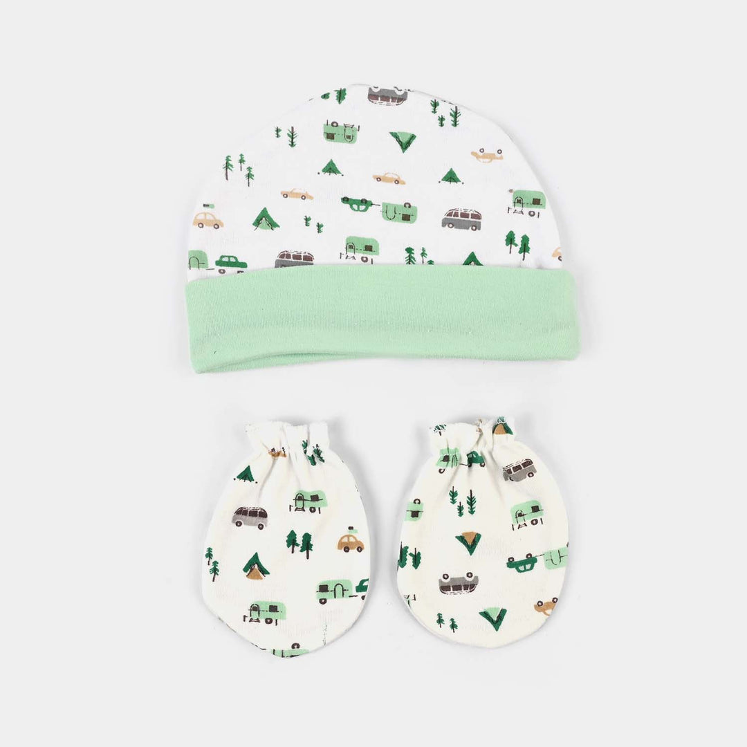 Baby Swaddle with Cap & Mittens Set