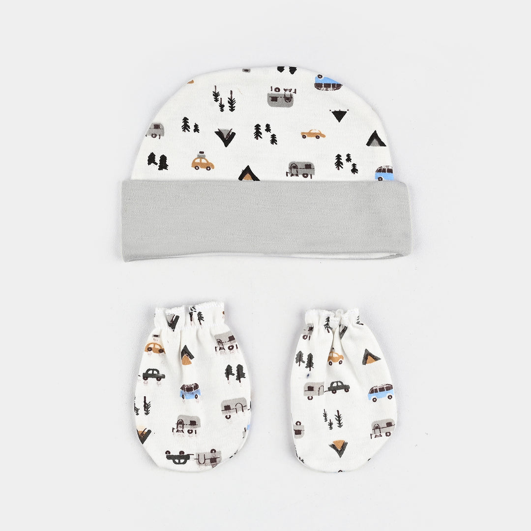 Baby Swaddle with Cap & Mittens Set