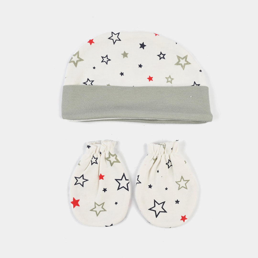 Baby Swaddle with Cap & Mittens Set