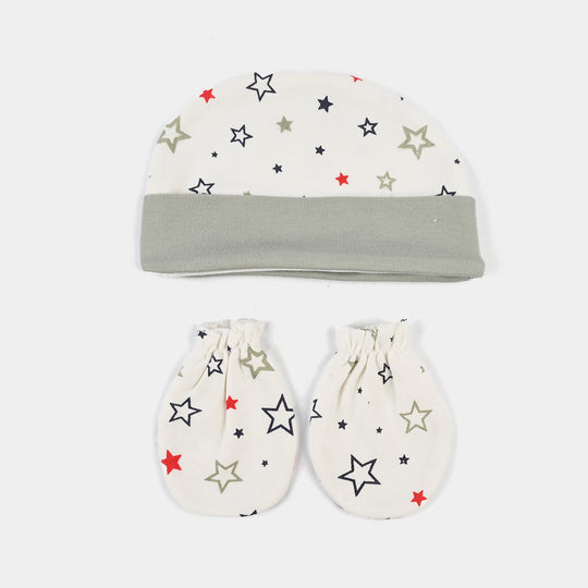 Baby Swaddle with Cap & Mittens Set