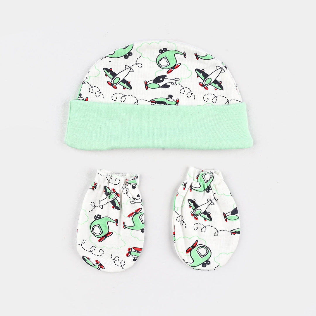 Baby Swaddle with Cap & Mittens Set