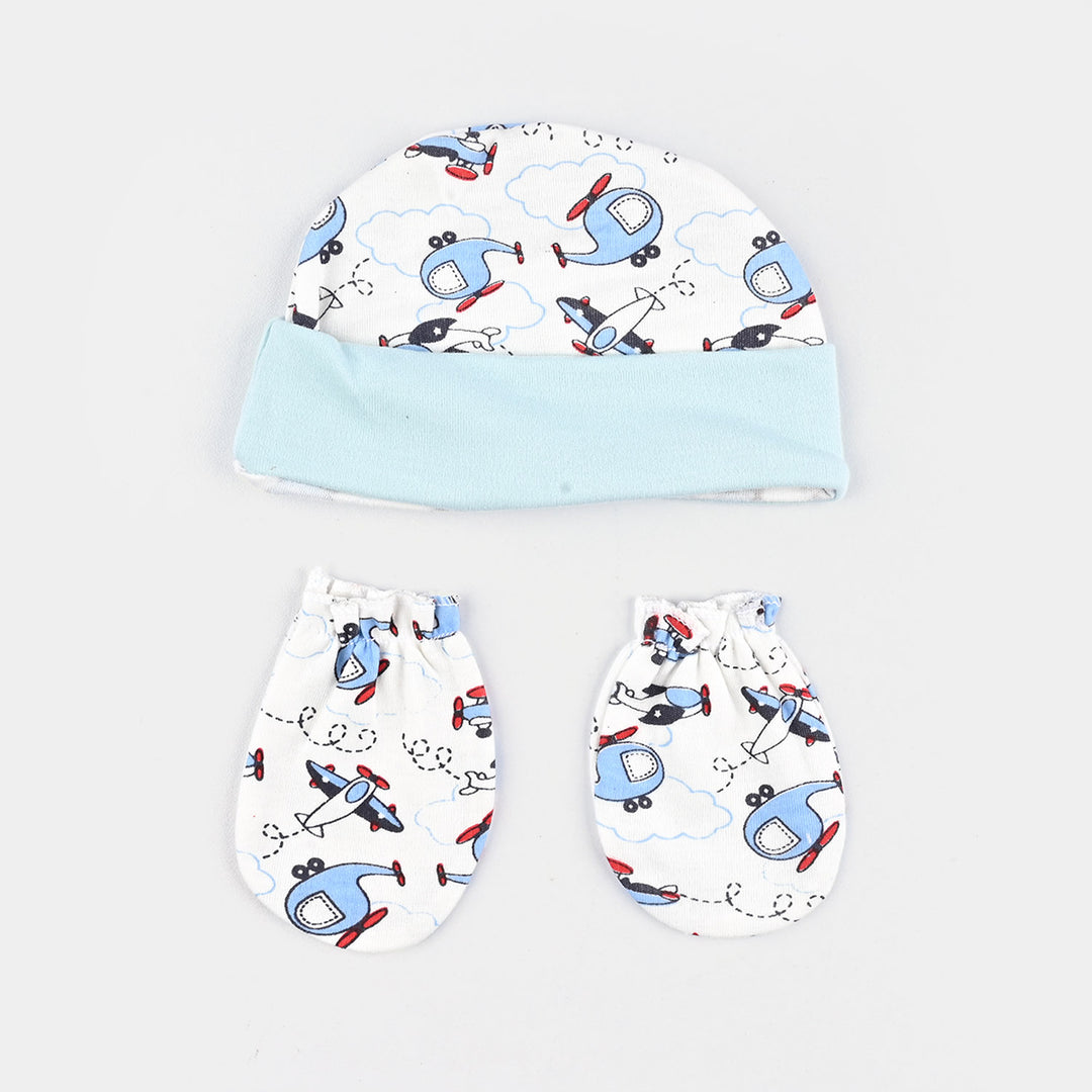 Baby Swaddle with Cap & Mittens Set