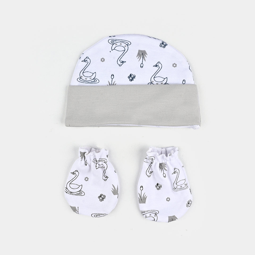 Baby Swaddle with Cap & Mittens Set