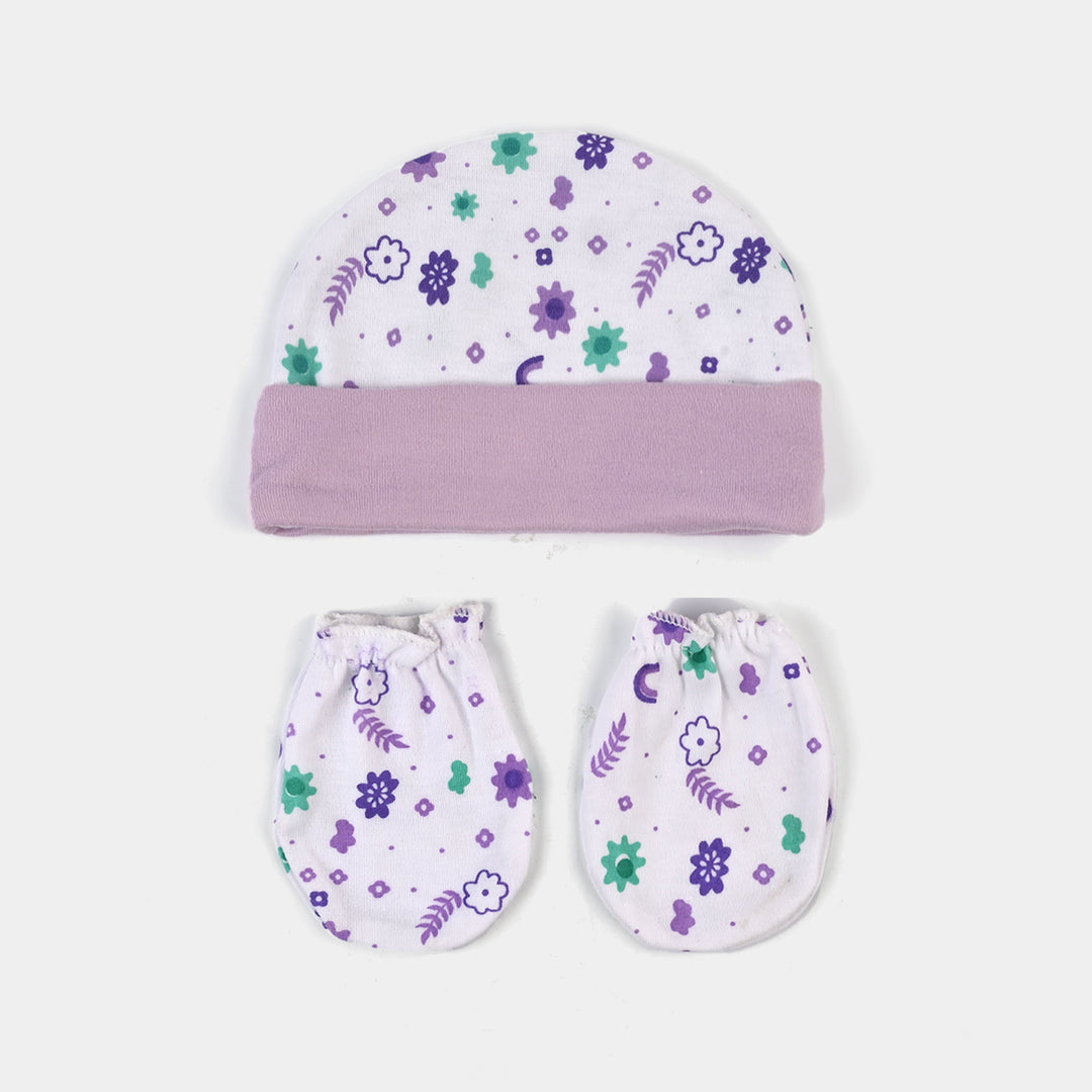 Baby Swaddle with Cap & Mittens Set