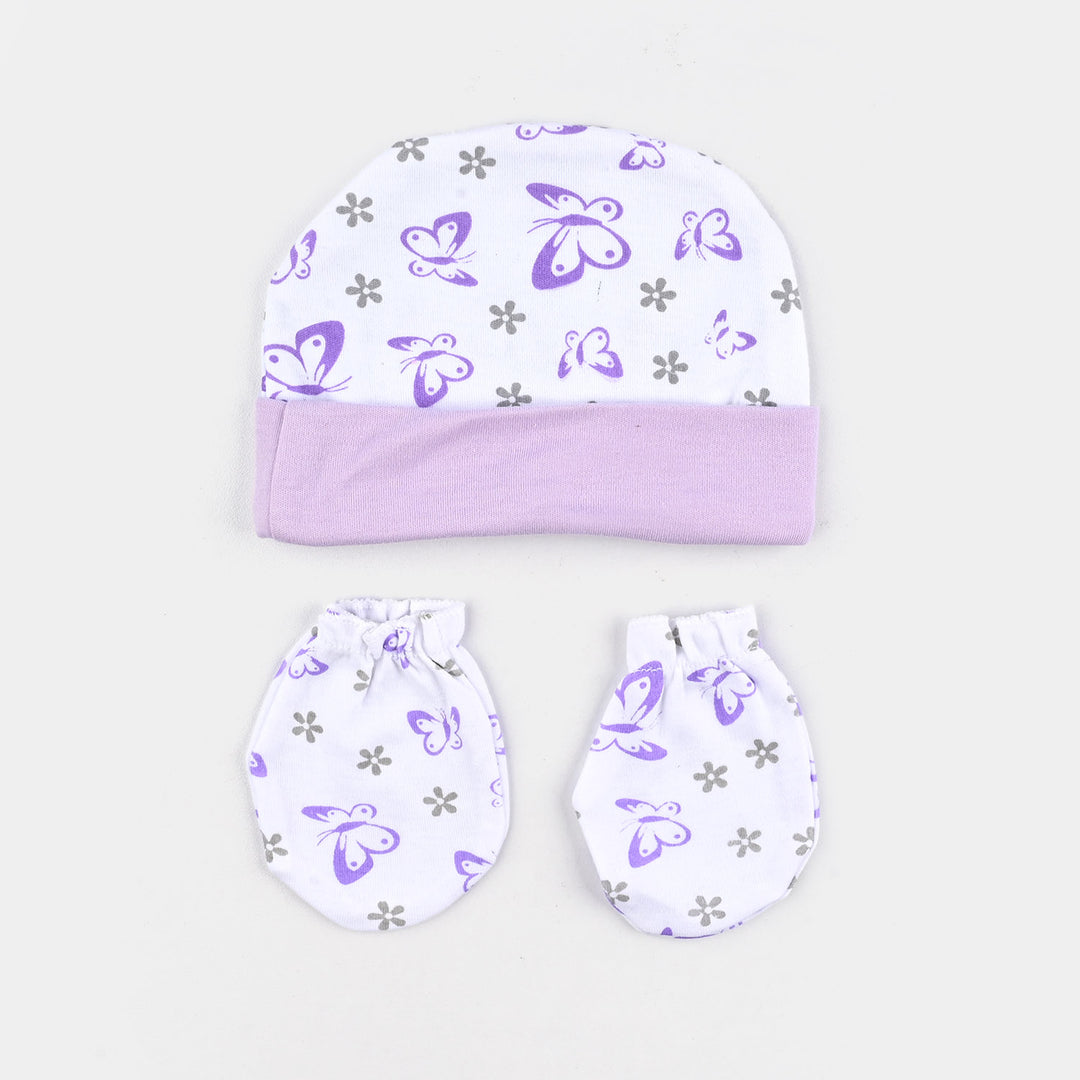 Baby Swaddle with Cap & Mittens Set