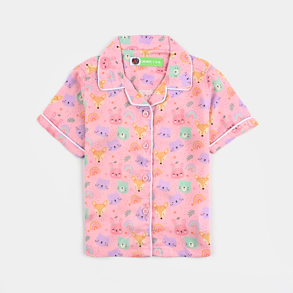 Infant Girls Viscose Nightwear Jungle Friends-Multi